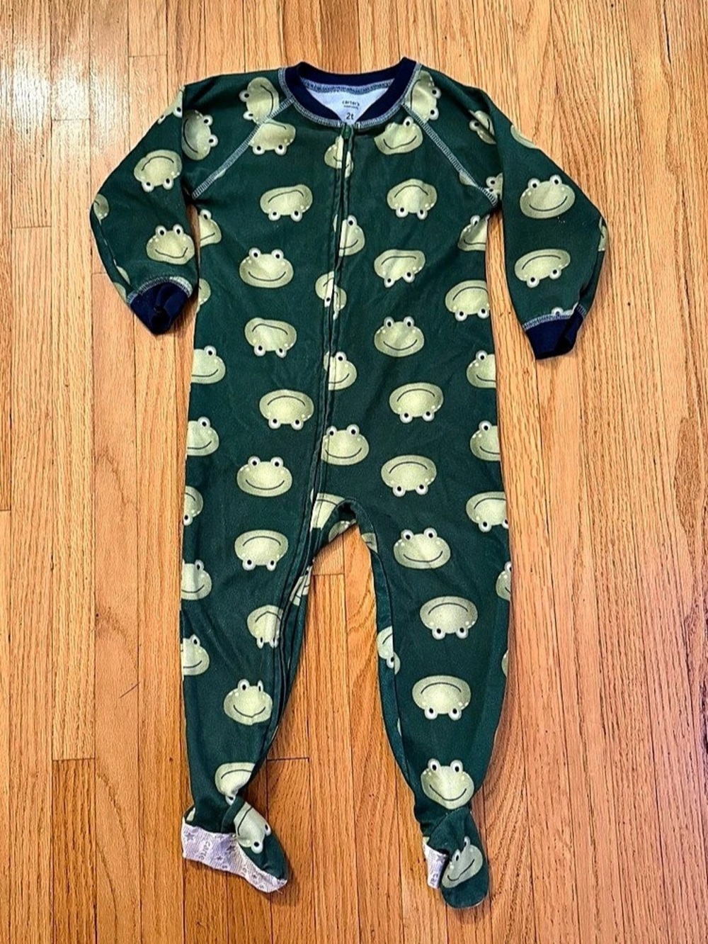 carter's Super-Comfy Frog Zip-Up Fleece Sleep & Play Sleep & Play Footies Size